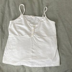 COPY - Brandy Melville white scalloped button up tank top